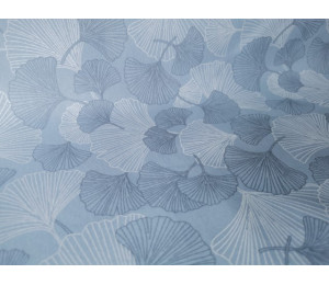 Textilwachstuch - Blätter taubenblau